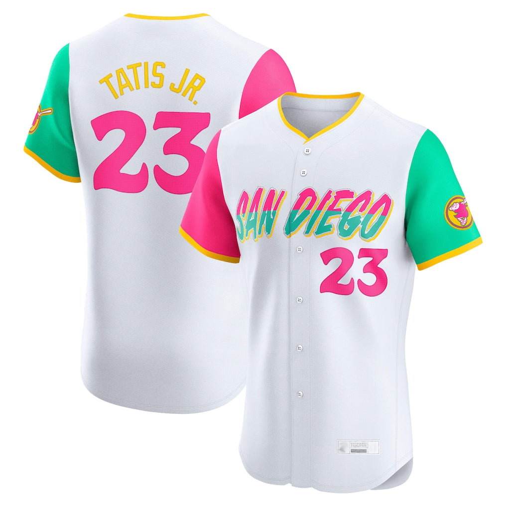 S.Diego Padres #23 Fernando Tatis Jr Player White City Connect Home Limited Elite Jdoa Stitched Jerseys