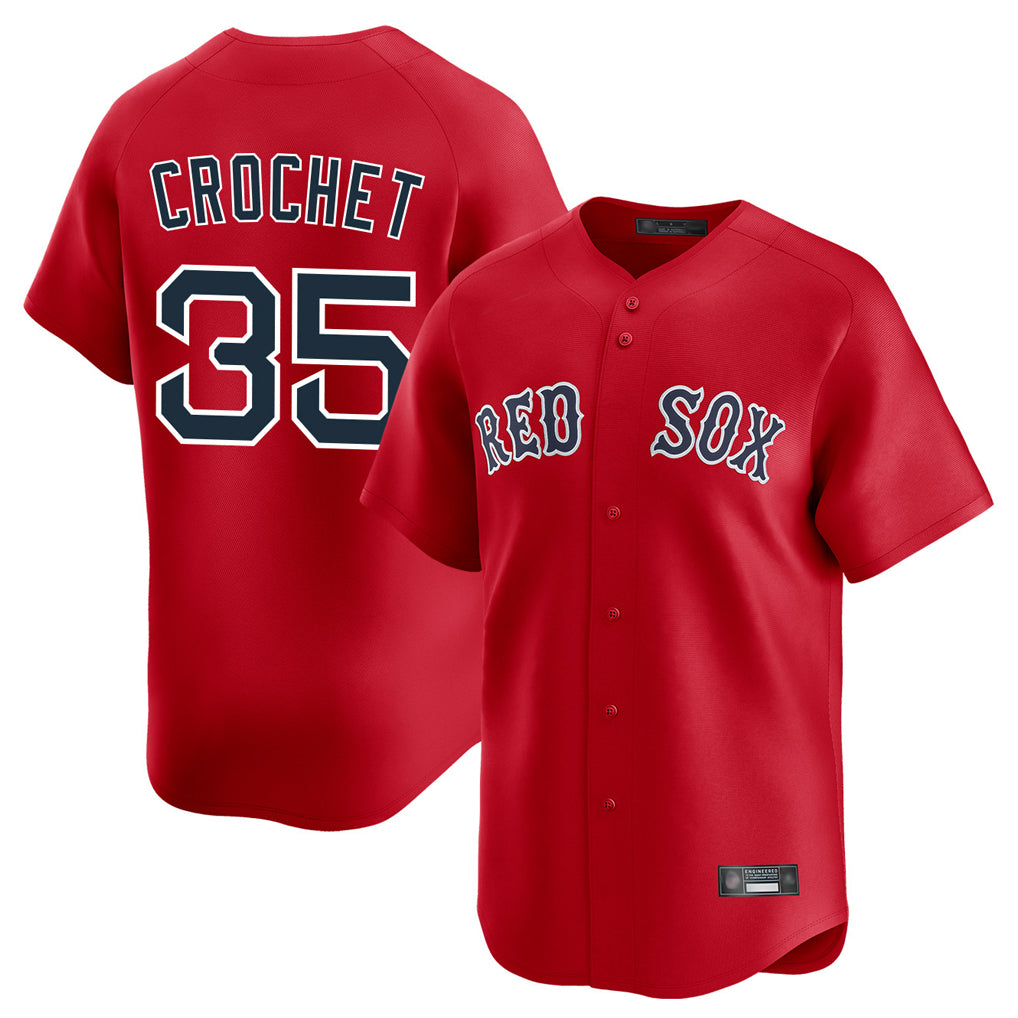 B.Red Sox #35 Garrett Crochet Player Red Limited Home Game Jdoa Stitched Jerseys