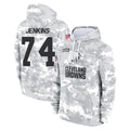 C.Browns #74 Elgton Jenkins Player Arctic Camo Salute to Service Hoodies Limited Game Jdoa Stitched Jerseys