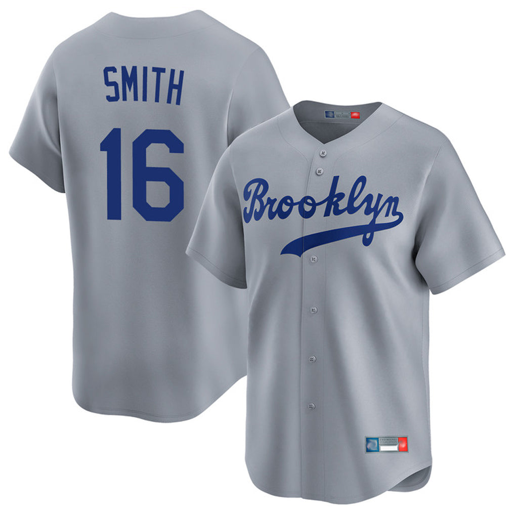 LA.Dodgers #16 Will Smith Player Gray Game Limited Home Jdoa Stitched Jerseys