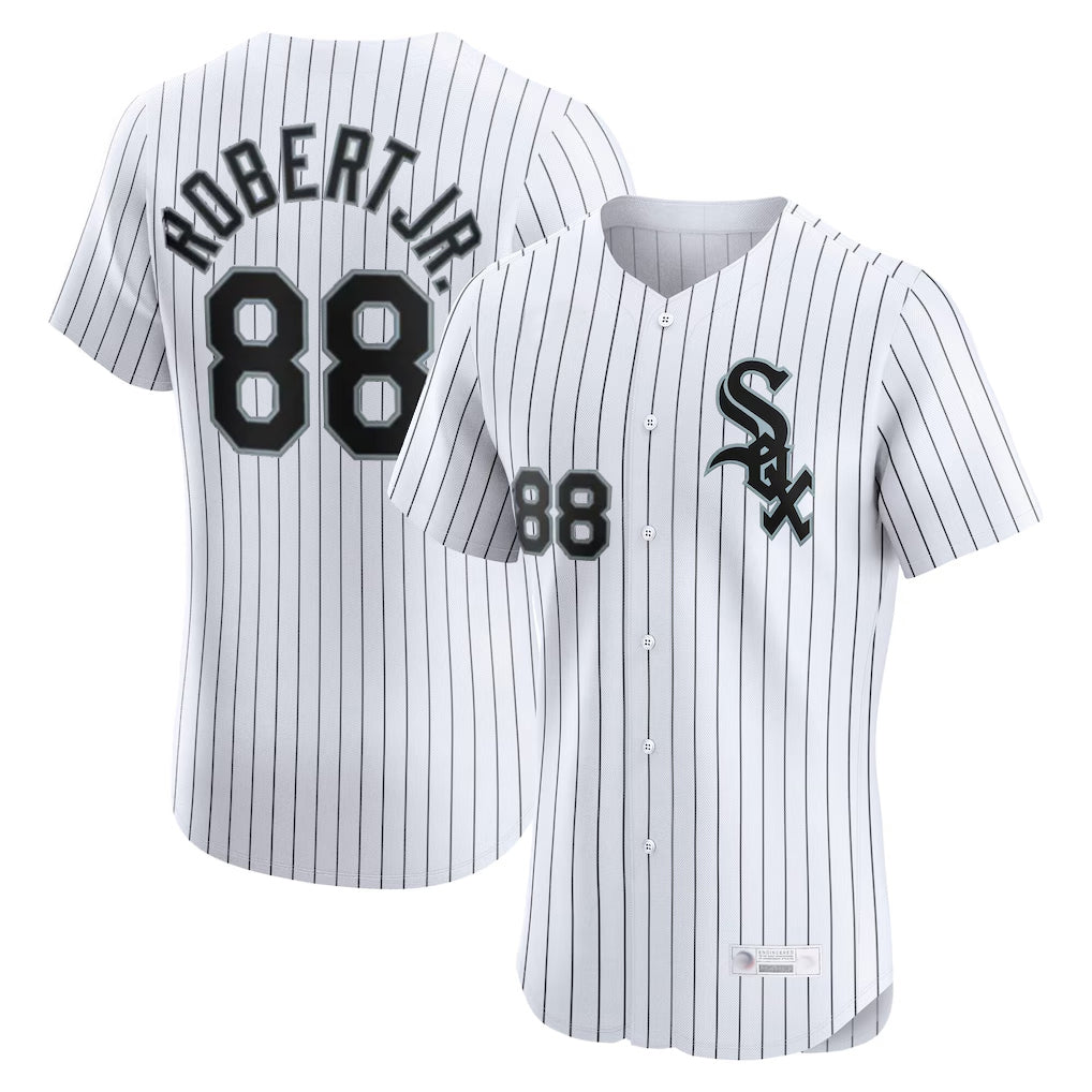 C.White Sox #88 Luis Robert Jr Player White Stripe Limited Elite Home Jdoa Stitched Jerseys