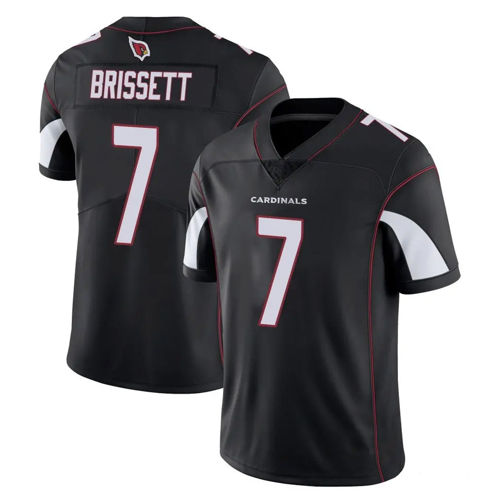 A.Cardinals #7 Jacoby Brissett Player Black Vapor Limited Home Game Jdoa Stitched Jerseys