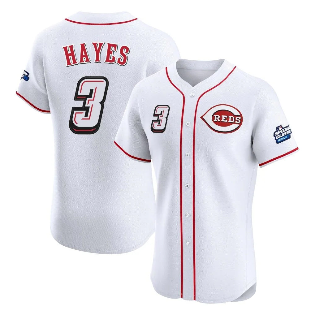 C.Reds #3 Ke'Bryan Hayes Player White Speedway Classic Limited Elite Home Jdoa Stitched Jerseys