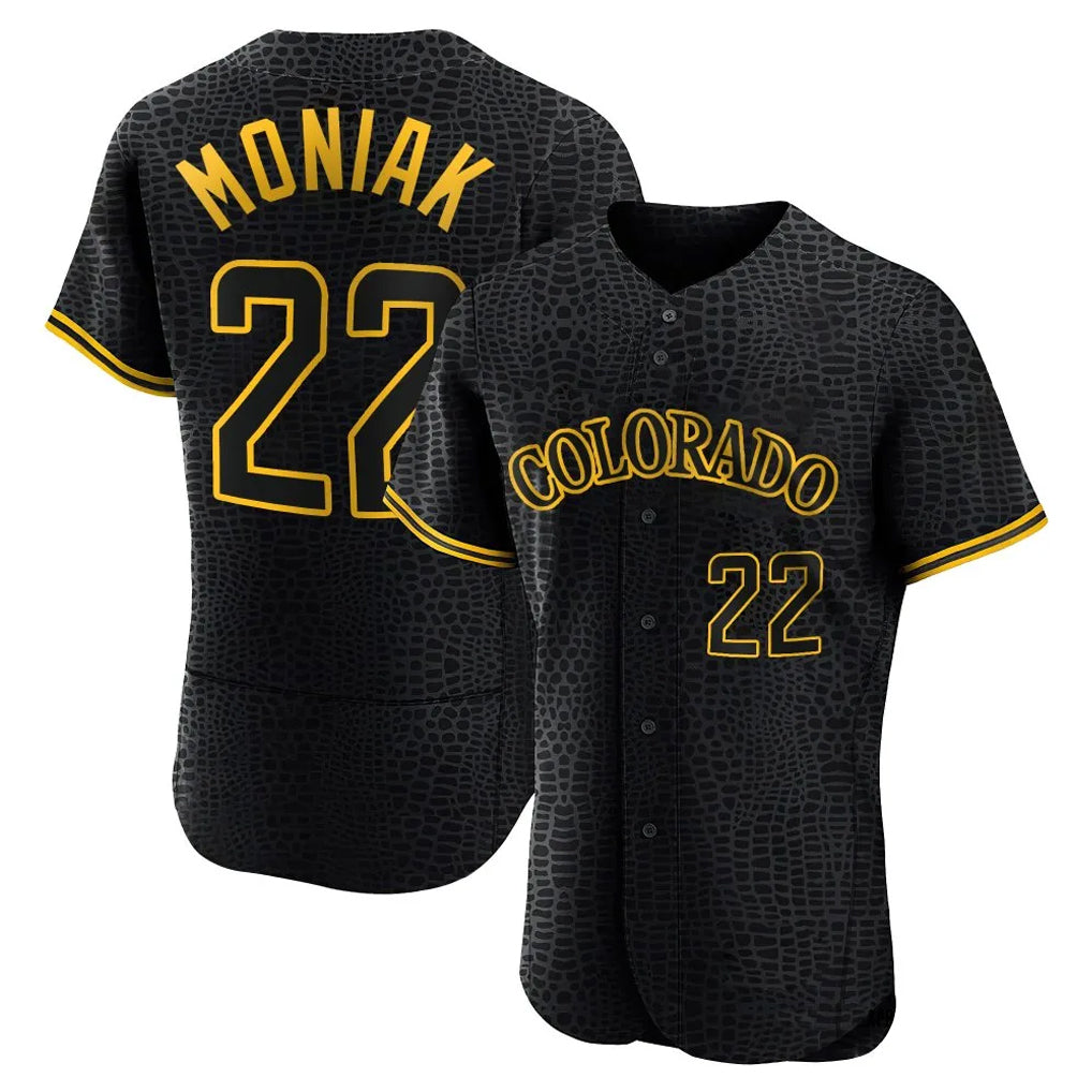 C.Rockies #22 Mickey Moniak Player Black Snake Skin City Limited Elite Home Jdoa Stitched Jerseys