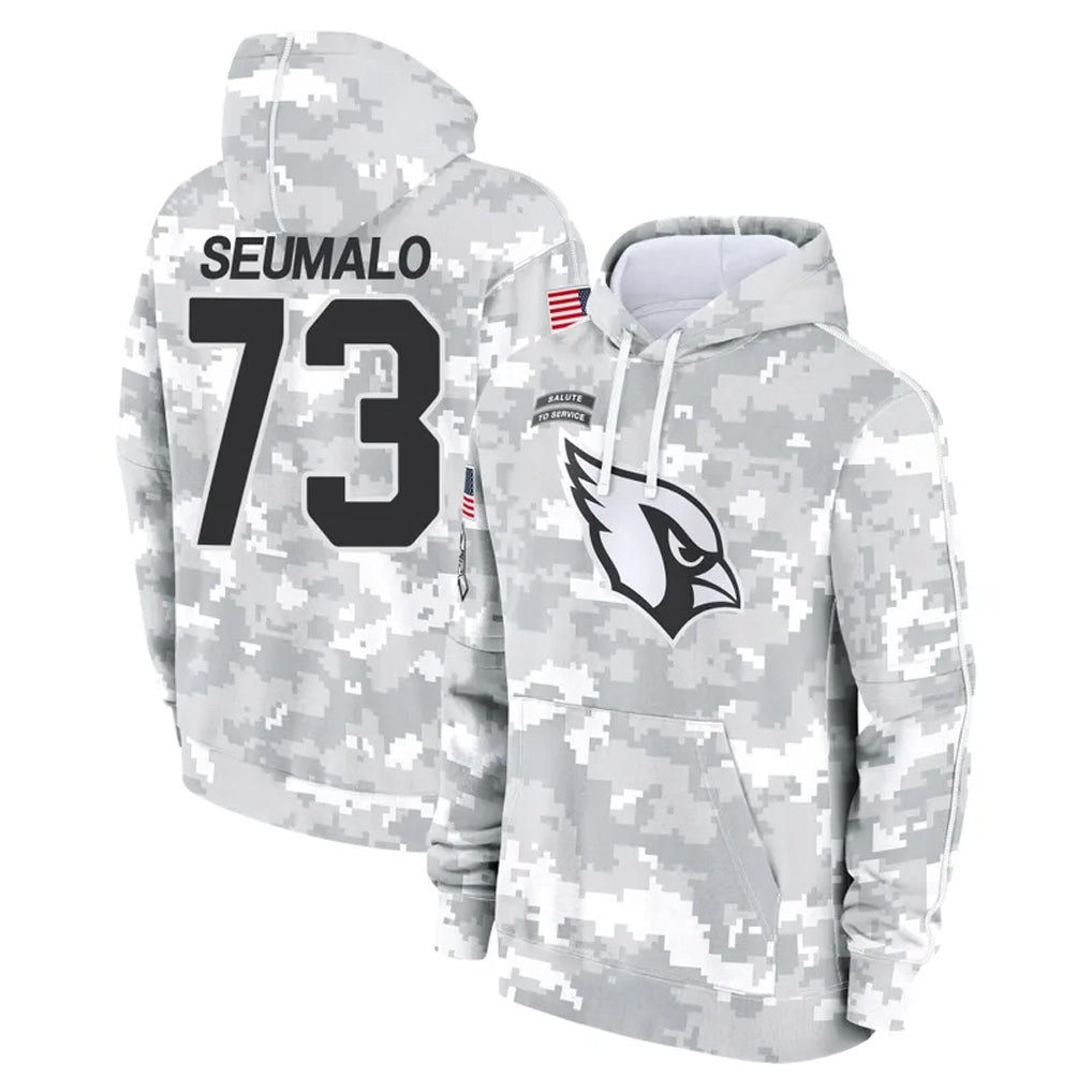 A.Cardinals #73 Isaac Seumalo Player Arctic Camo Limited Salute to Service Pullover Hoodies Game Jdoa Stitched Jerseys
