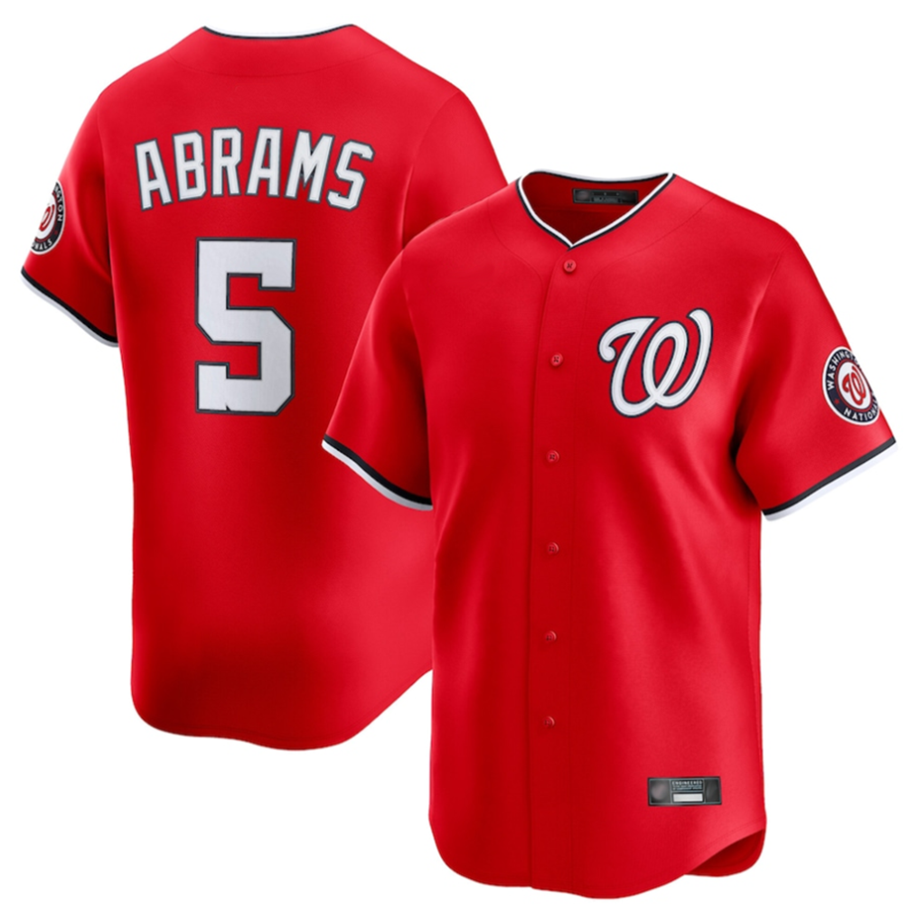 W.Nationals #5 CJ Abrams Player Red Limited Jdoa Stitched Jerseys