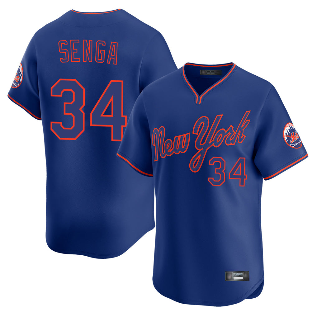NY.Mets #34 Kodai Senga Player Royal T-shirt Home Limited Elite Jdoa Stitched Jerseys
