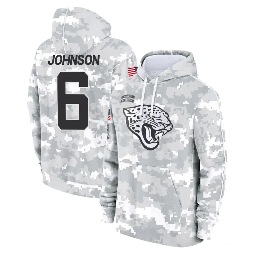 J.Jaguars #6 Antonio Johnson Player Arctic Camo Salute to Service Hoodies Limited Game Jdoa Stitched Jerseys