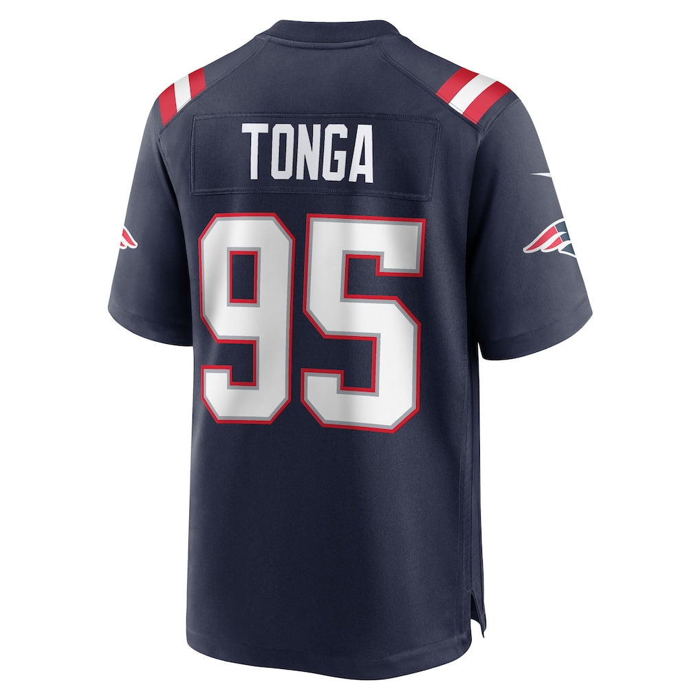 Jdoa NE.Patriots #95 Khyiris Tonga Navy Team Game Jersey