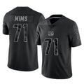 C.Bengals #71 Amarius Mims Player Black Reflective Limited Game Jdoa Stitched Jerseys