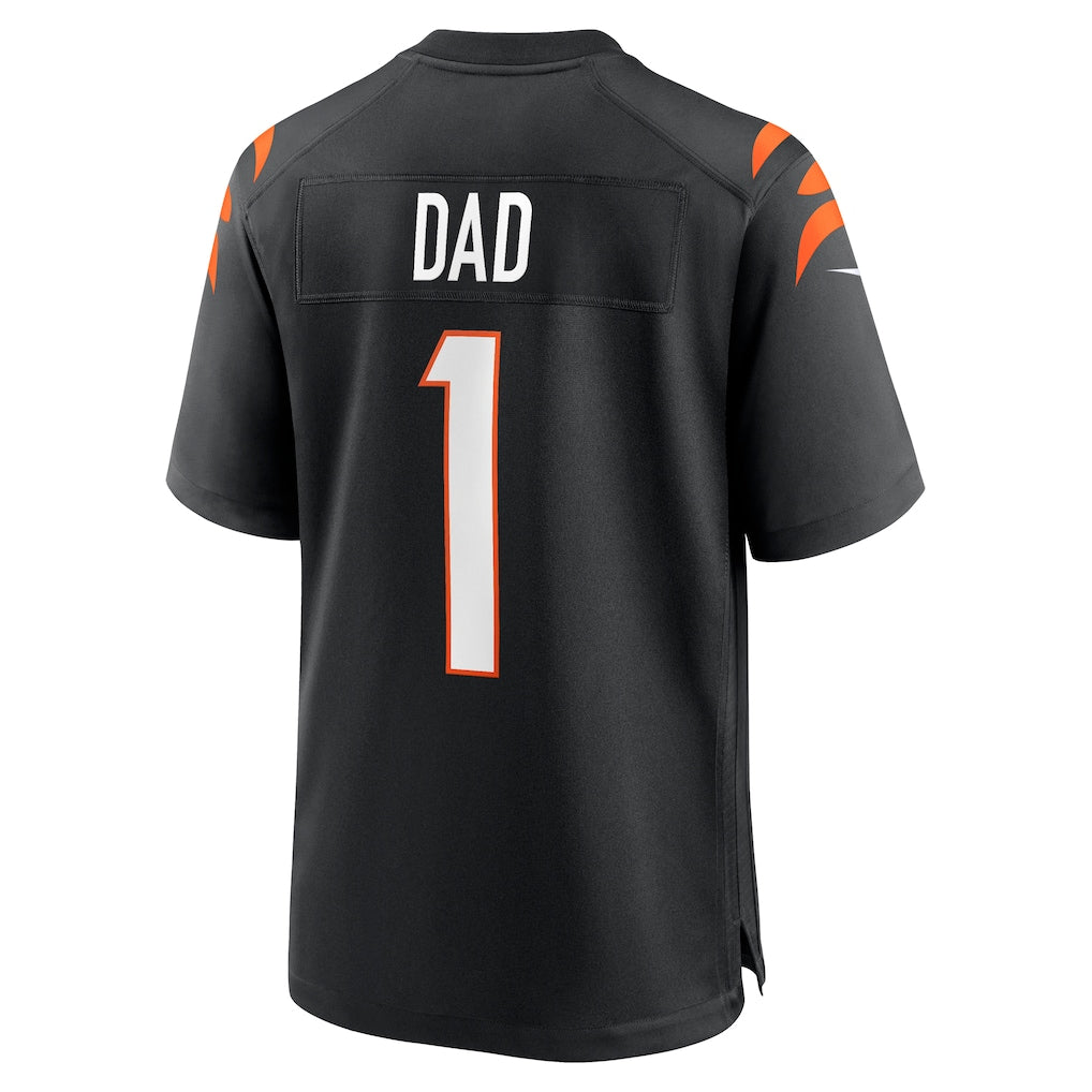 Jdoa C.Bengals #1 Dad Black Game Jersey