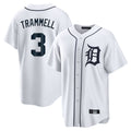D.Tigers #3 Alan Trammell Player White Home Game Jdoa Stitched Jerseys