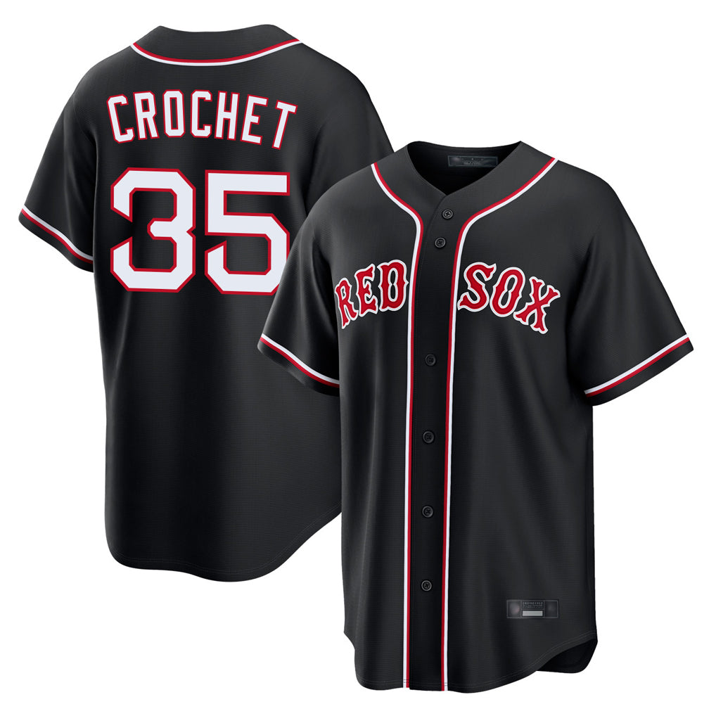 B.Red Sox #35 Garrett Crochet Player Black Out Home Game Jdoa Stitched Jerseys