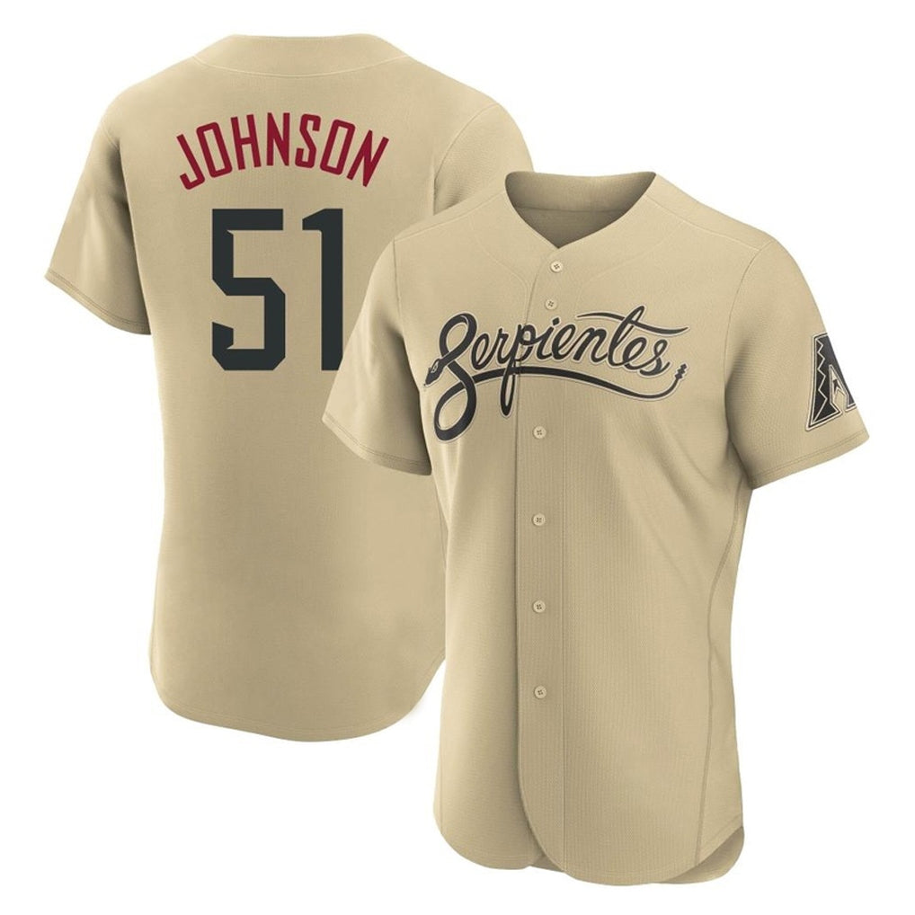 A.Diamondbacks #51 Randy Johnson Player Tan City Connect Limited Elite Home Game Jdoa Stitched Jerseys