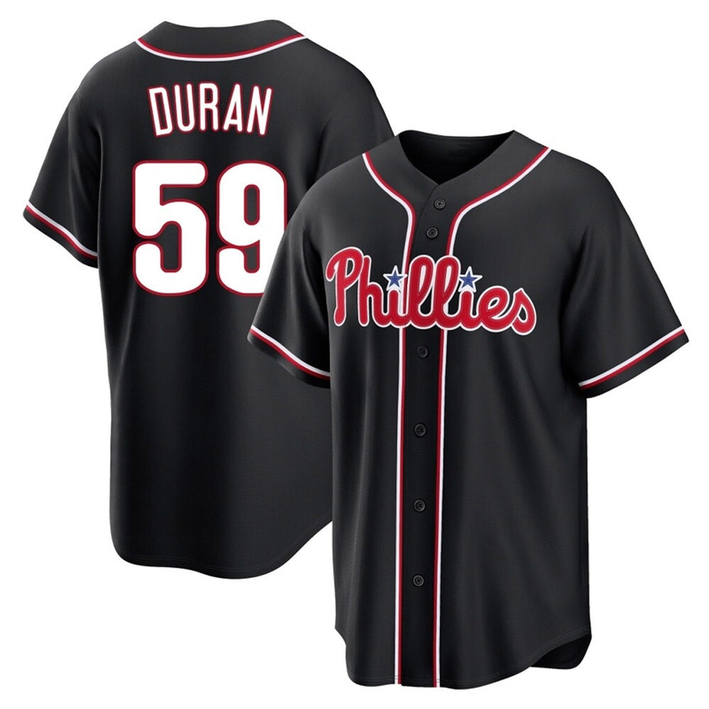 P.Phillies #59 Jhoan Duran Player Black Fashion Out Home Game Jdoa Stitched Jerseys