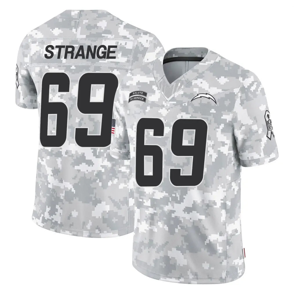LA.Chargers #69 Cole Strange Player Arctic Camo Salute To Service Limited Game Stitched Jerseys