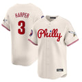 P.Phillies #3 Bryce Harper Player Cream Phillies & Eagles Vapor Premier Limited Jdoa Stitched Jerseys