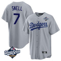 LA.Dodgers #7 Blake Snell Player Gray Game World Series Jdoa Stitched Jerseys