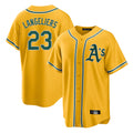 Athletics #23 Shea Langeliers Player Gold Alternate Home Game Jdoa Stitched Jerseys