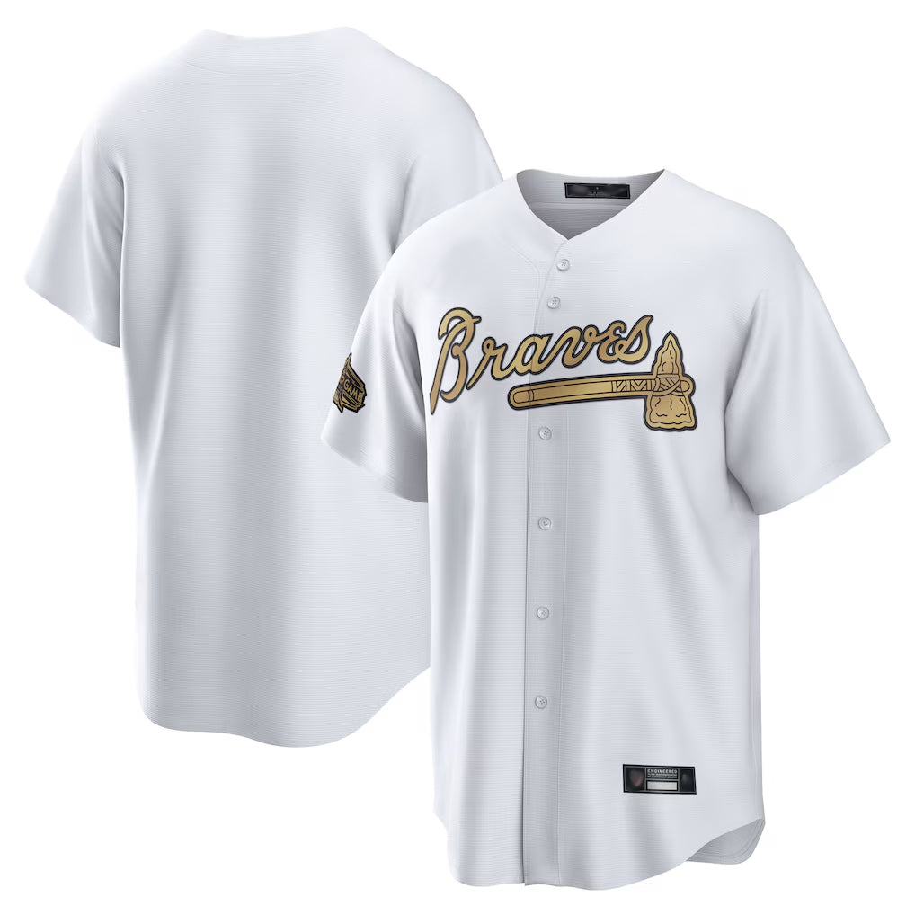 A.Braves ## Braves Blank Player White-Gold All-Star Home Game Jdoa Stitched Jerseys