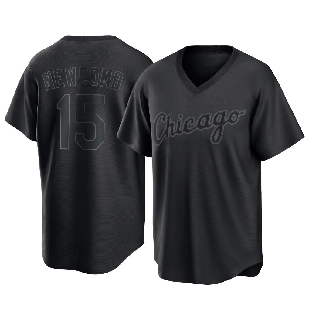 C.White Sox #15 Sean Newcomb Player Black T-shirt Home Game Jdoa Stitched Jerseys