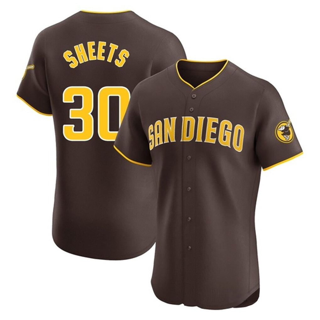 S.Diego Padres #30 Gavin Sheets Player Brown Home Limited Elite Jdoa Stitched Jerseys
