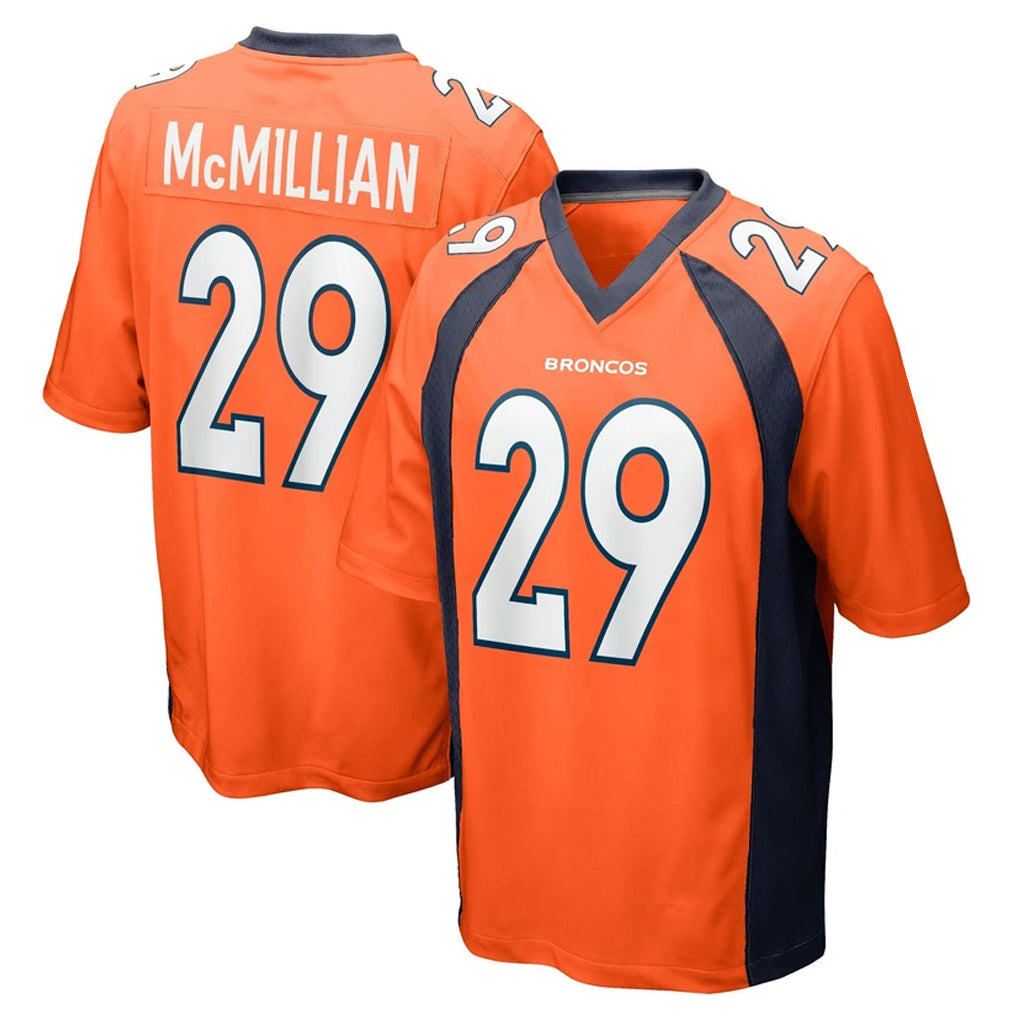 D.Broncos #29 Ja'Quan McMillian Player Orange Color Home Game Jdoa Stitched Jerseys