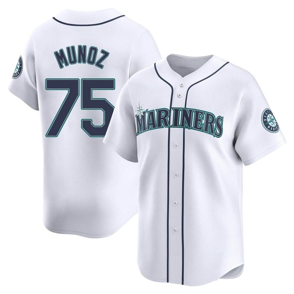 S.Mariners #75 Andres Munoz Player White Home Limited Jdoa Stitched Jerseys