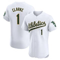 Athletics #1 Denzel Clarke Player White Limited Elite Home Game Jdoa Stitched Jerseys