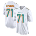 M.Dolphins #71 Jonah Savaiinaea Player White Fashion Home Game Jdoa Stitched Jerseys