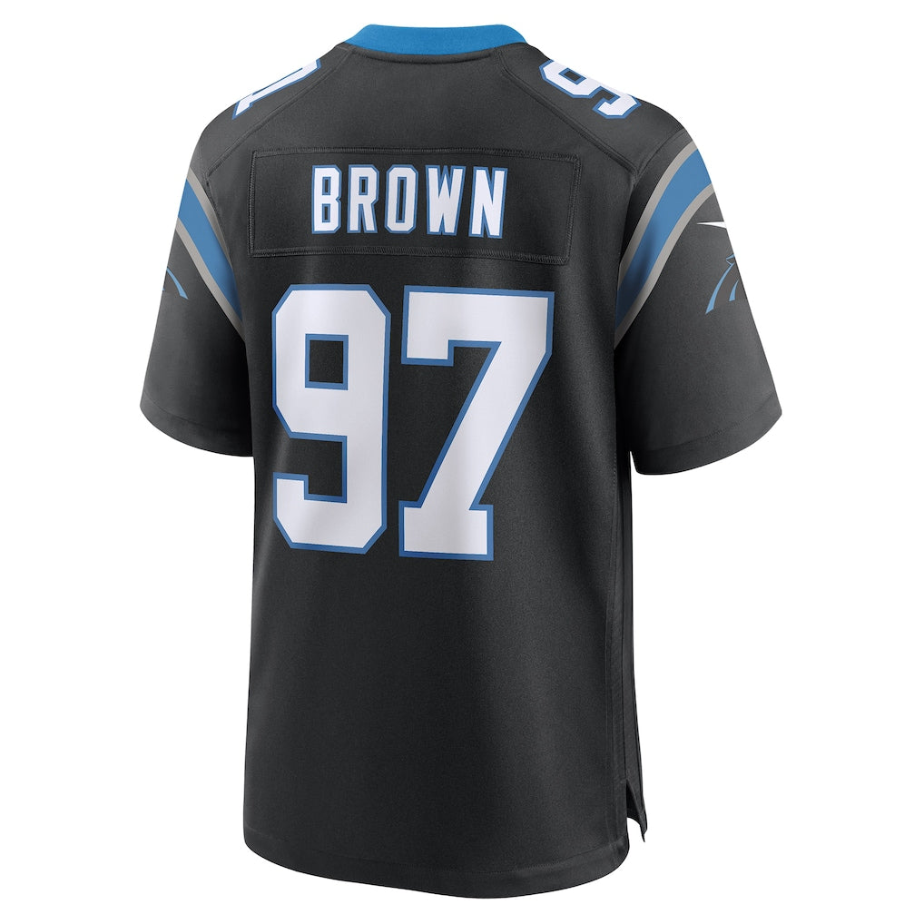 Jdoa C.Panthers #97 Bobby Brown Black Team Game Jersey
