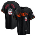 B.Orioles #6 Ryan Mountcastle Player Black USA 250 Fourth of July Home Game Jdoa Stitched Jerseys