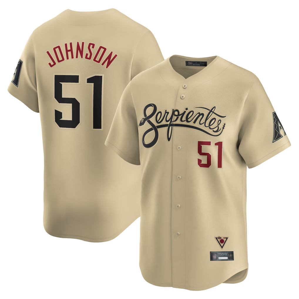 A.Diamondbacks #51 Randy Johnson Player Tan City Connect Limited Home Game Jdoa Stitched Jerseys