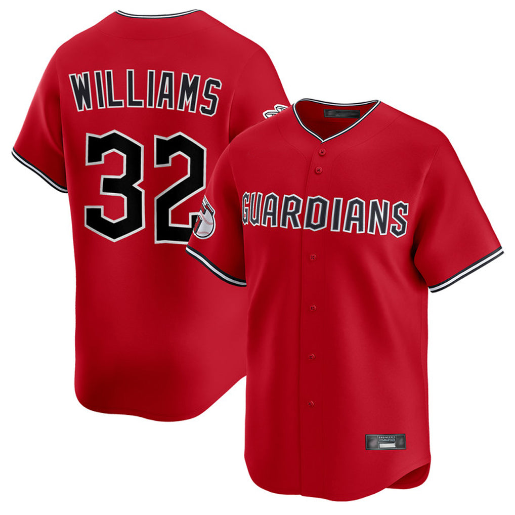 C.Guardians #32 Gavin Williams Player Red Limited Home Jdoa Stitched Jerseys