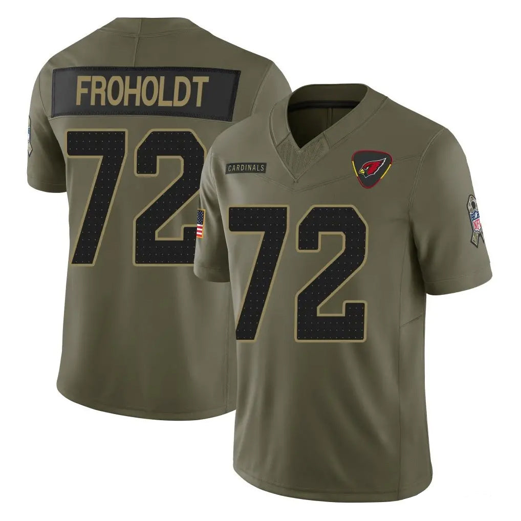 A.Cardinals #72 Hjalte Froholdt Player Olive 2025 Salute To Service Limited Home Game Jdoa Stitched Jerseys