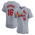 St. Louis Cardinals #16 Nolan Gorman Player Gray Home Limited Elite Jdoa Stitched Jerseys