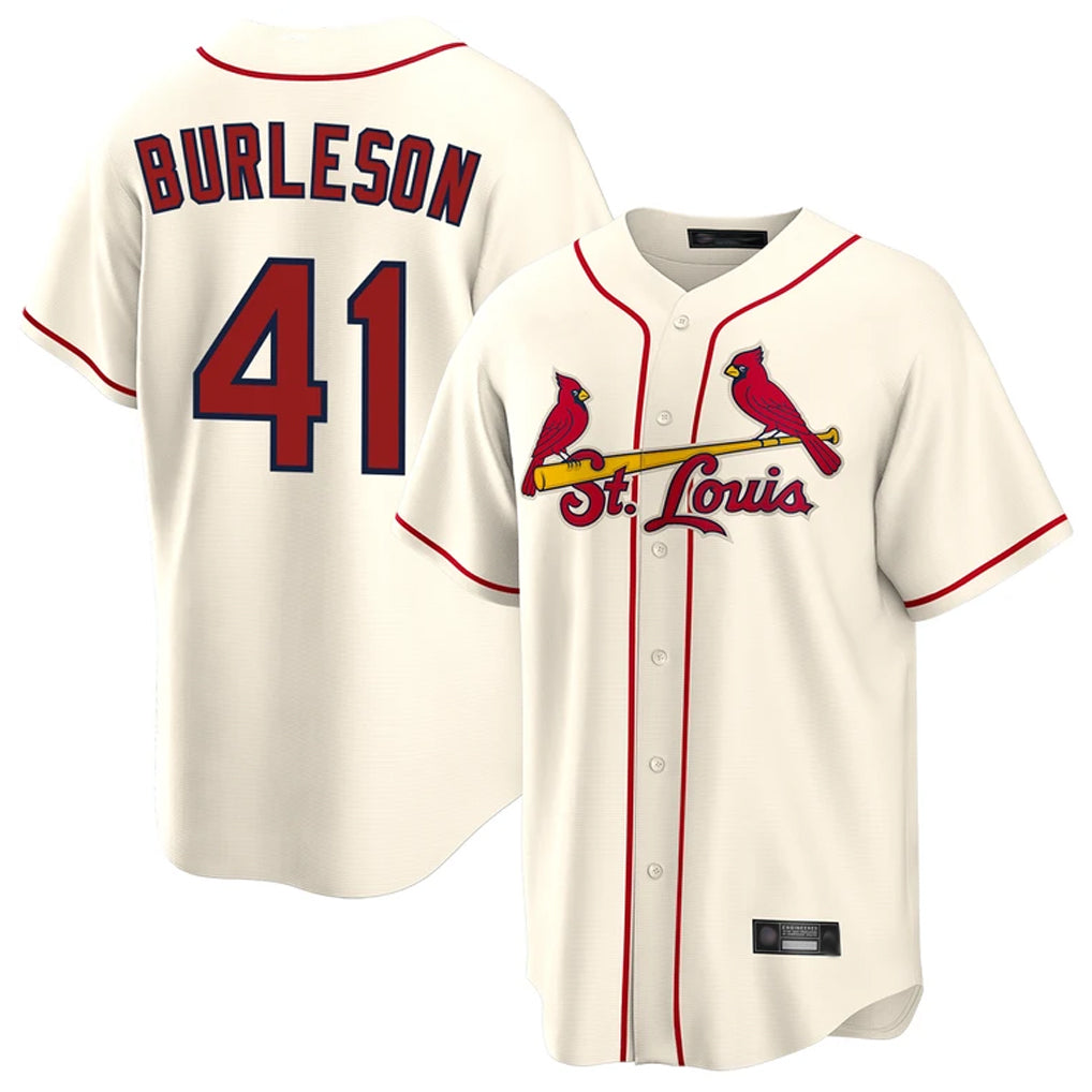 St. Louis Cardinals #41 Alec Burleson Player Cream Home Game Jdoa Stitched Jerseys
