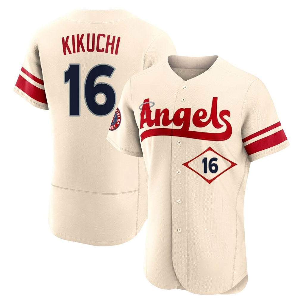 LA.Angels #16 Yusei Kikuchi Player Cream City Connect Limited ELite Home Jdoa Stitched Jerseys