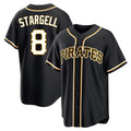 P.Pirates #8 Willie Stargell Player Black Fashion Out Home Game Jdoa Stitched Jerseys