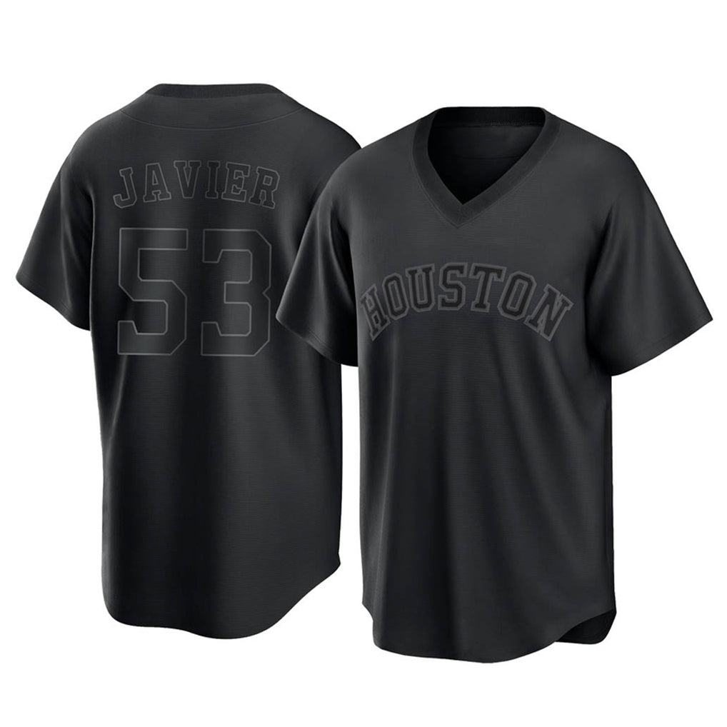 H.Astros #53 Cristian Javier Player Black Fashion T-shirt Home Game Jdoa Stitched Jerseys