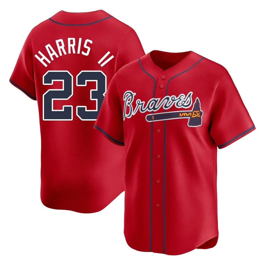 A.Braves #23 Michael Harris II Player Red Limited Home Game Jdoa Stitched Jerseys