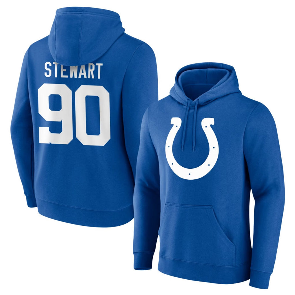 IN.Colts #90 Grover Stewart Player Royal Pullover Hoodies Limited Game Hdoa Stitched Jerseys