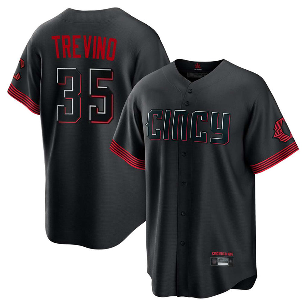 C.Reds #35 Jose Trevino Player Black City Connect Home Game Jdoa Stitched Jerseys