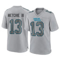 C.Panthers #13 John Metchie III Player Gray Atmosphere Fashion Game Jdoa Stitched Jerseys