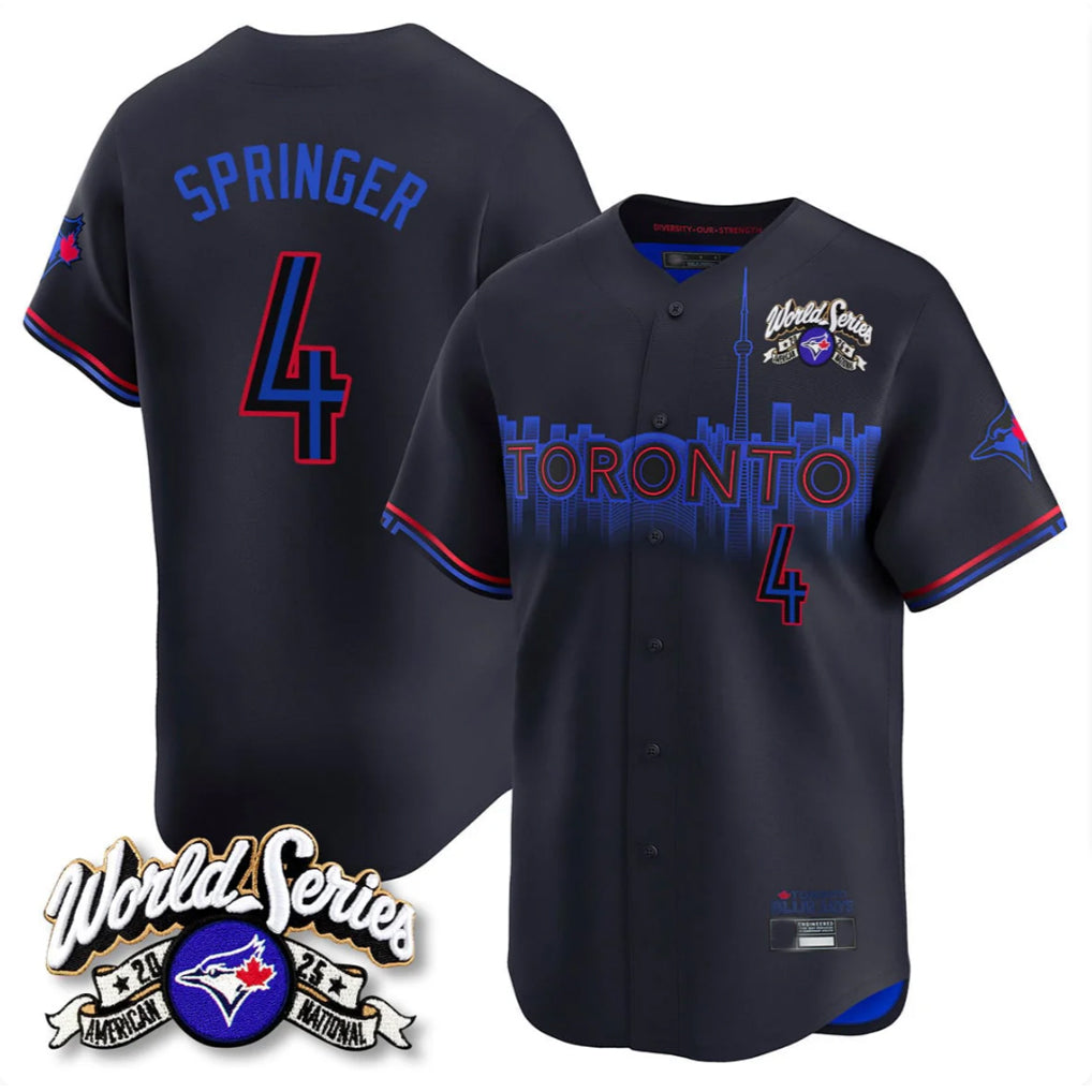 T.Blue Jays #4 George Springer Player Black 2025 American League City Connect Limited Jdoa Stitched Jerseys