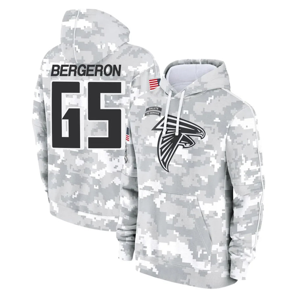 A.Falcons #65 Matthew Bergeron Player Camo Arctic Salute to Service Hoodies Limited Jdoa Stitched Jerseys