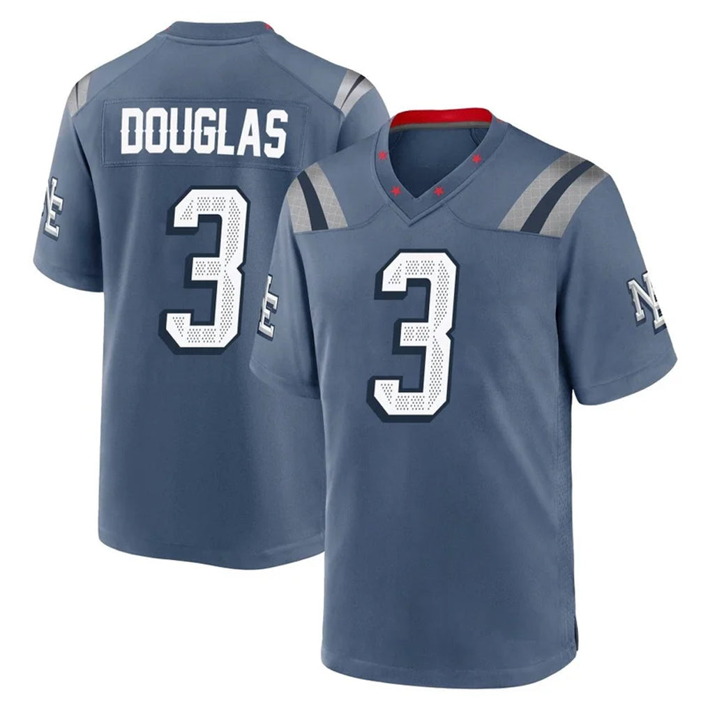 NE.Patriots #3 DeMario Douglas Player Blue Rivalries Collection Home Game Jdoa Stitched Jerseys
