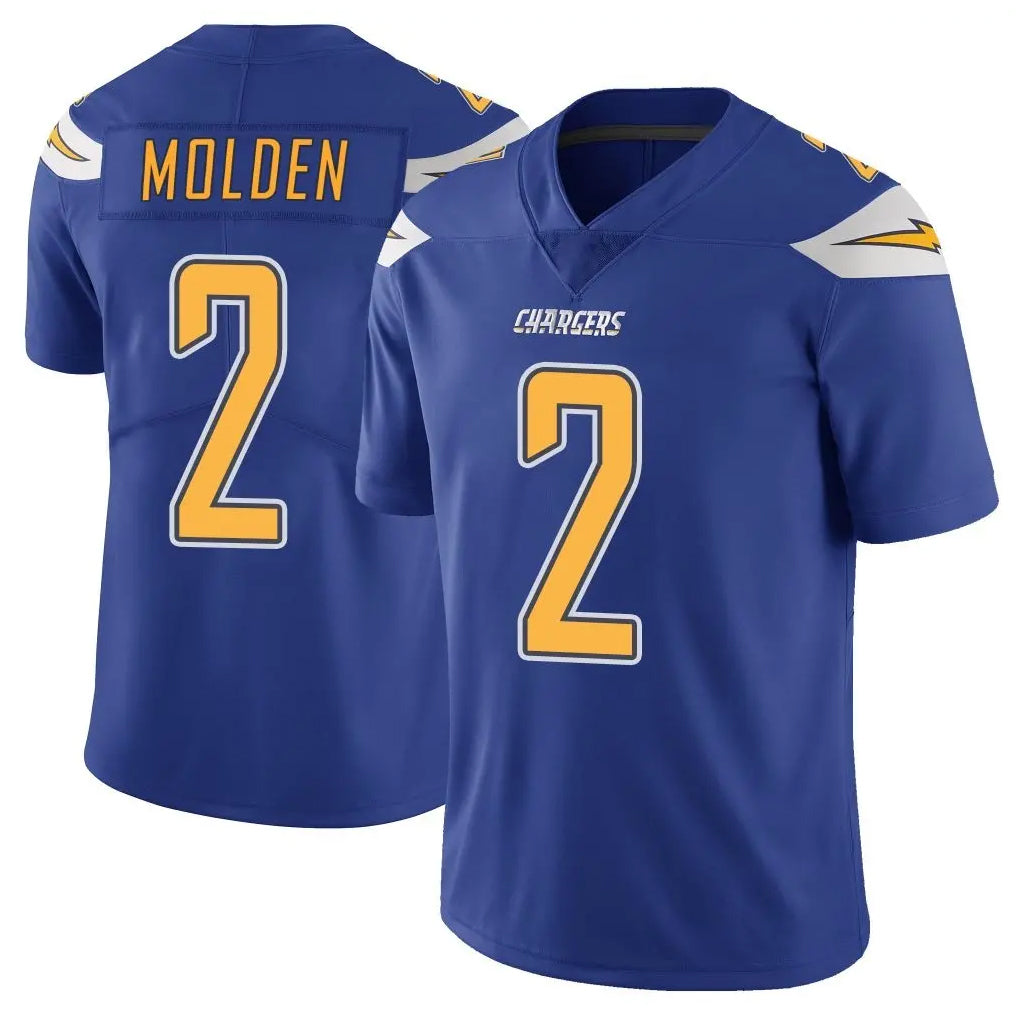 LA.Chargers #2 Elijah Molden Player Royal Limited Color Rush Vapor Untouchable Home Game Stitched Jerseys