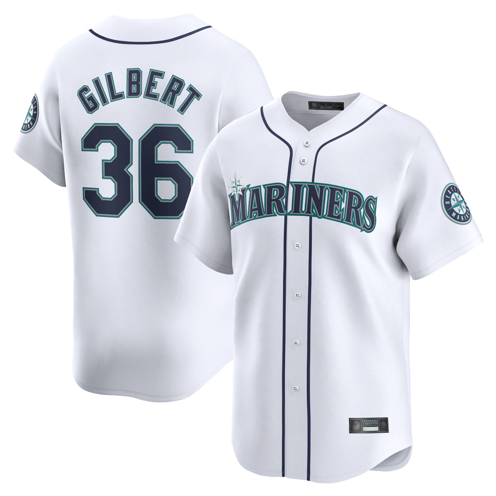S.Mariners #36 Logan Gilbert Player White Home Limited Jdoa Stitched Jerseys