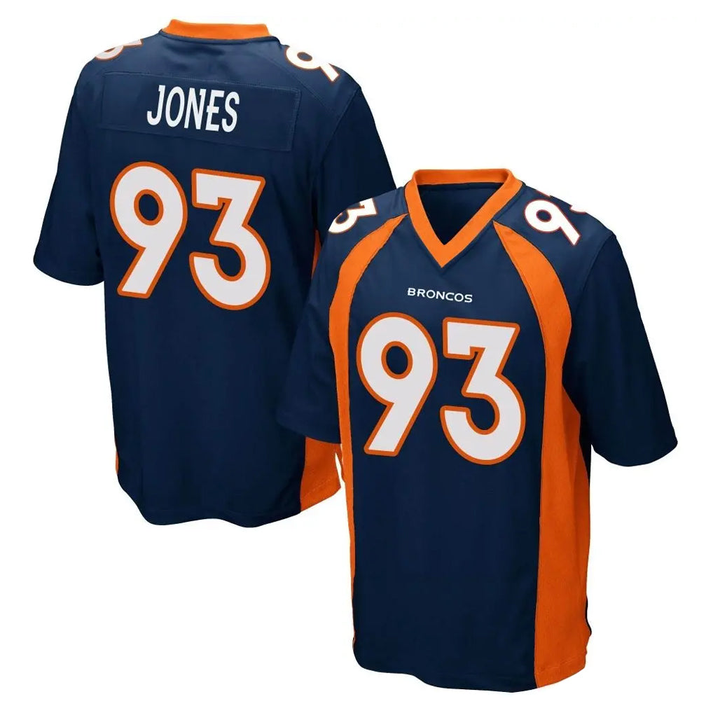 D.Broncos #93 D.J. Jones Player Navy Game Jdoa Stitched Jerseys